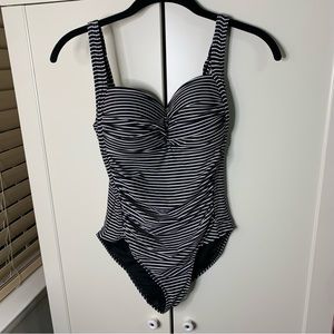 NipTuck Swim Striped One-Piece Bodice Swimsuit